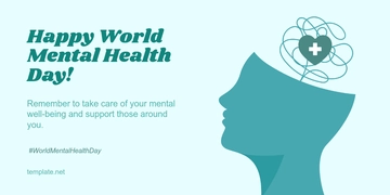 Free World Mental Health Day X Post Template to Edit Online