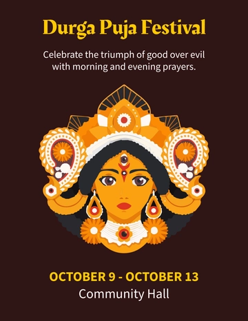 Free Durga Puja Festival Template to Edit Online
