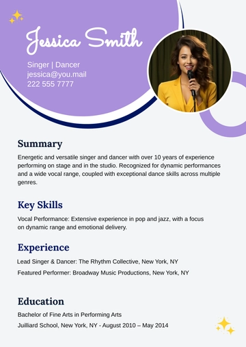Free Talent Profile Template to Edit Online