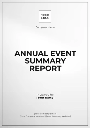 Free Annual Event Summary Report Template to Edit Online