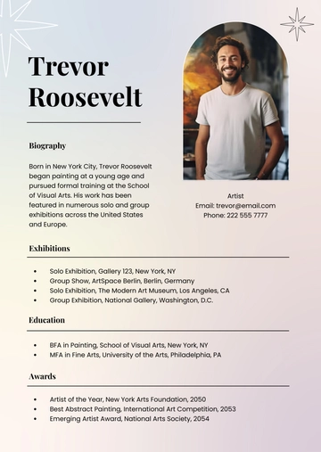 Free Artist Profile Template to Edit Online
