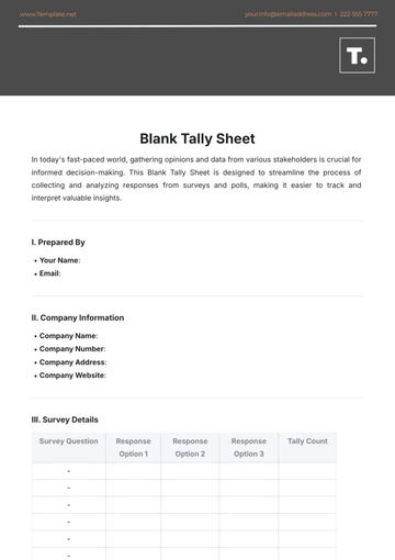 Free Blank Tally Sheet Template to Edit Online