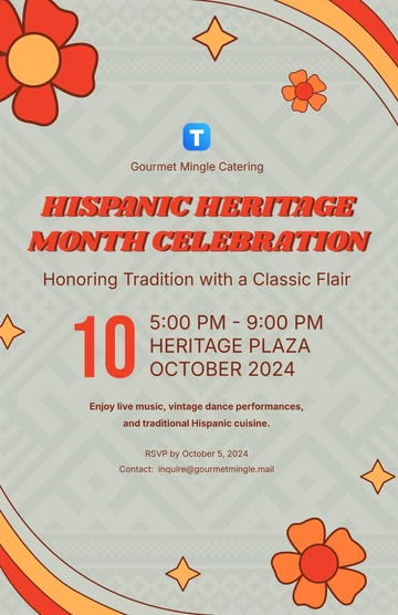 Free Retro Hispanic Heritage Month Poster Template to Edit Online