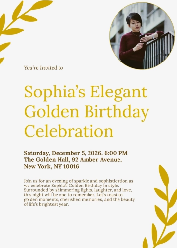 Free Elegant Golden Birthday Invitation Template to Edit Online Free Elegant Golden Birthday Invitation Template to Edit Online