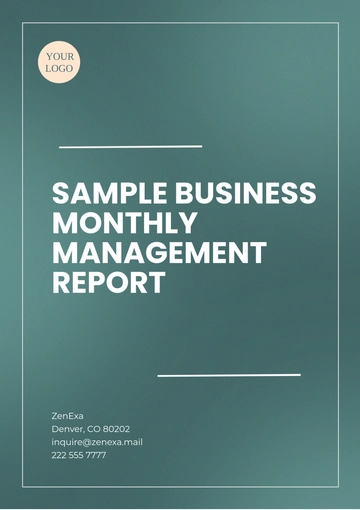 Free Sample Business Monthly Management Report Template to Edit Online