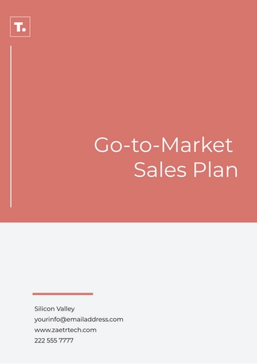 Free Go-to-Market Sales Plan Template to Edit Online
