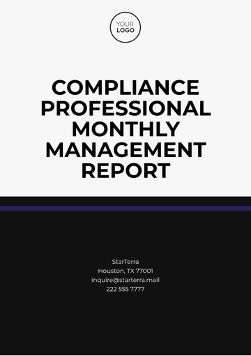 Free Compliance Professional  Monthly Management Report Template to Edit Online
