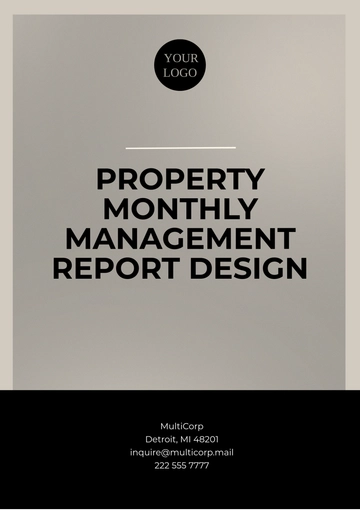 Free Property Monthly Management Report Design  Template to Edit Online