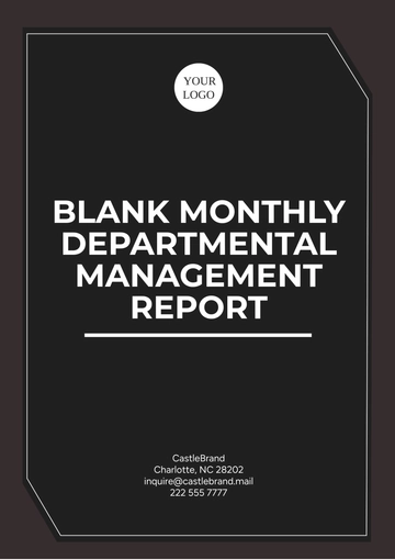Free Blank Monthly Departmental Management Report Template to Edit Online