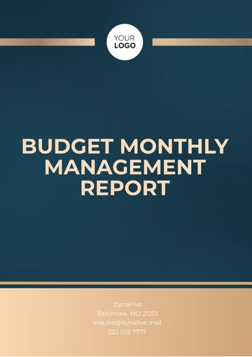 Free Budget Monthly Management Report Template to Edit Online