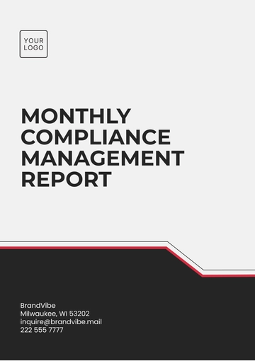 Free Monthly Compliance Management Report Template to Edit Online