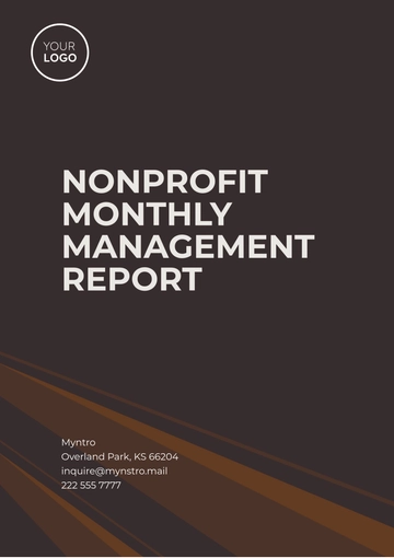 Free Nonprofit Monthly Management Report Template to Edit Online