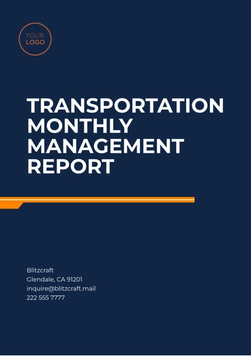 Free Transportation Monthly Management Report Template to Edit Online