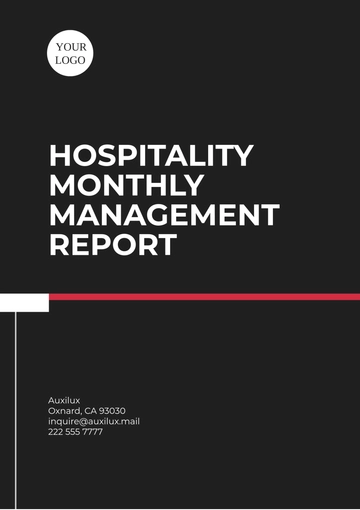 Free Hospitality Monthly Management Report Template to Edit Online
