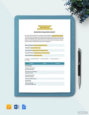 Employee Evaluation Survey Template