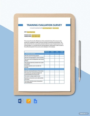 Training Evaluation Survey Template