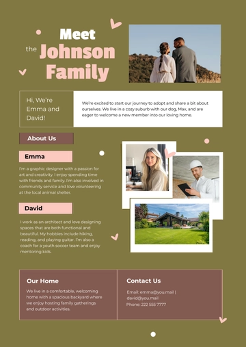 Free Adoption Profile Template to Edit Online