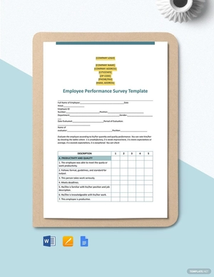 Employee Performance Survey Template