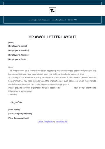 Free HR AWOL Letter Layout Template to Edit Online