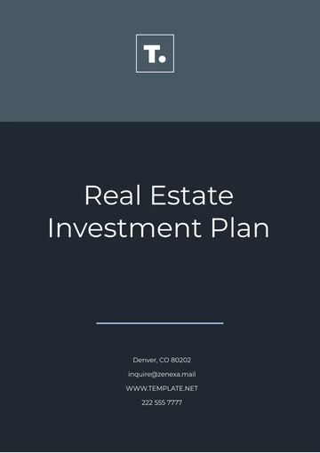 Free Real Estate Investment Plan Template to Edit Online