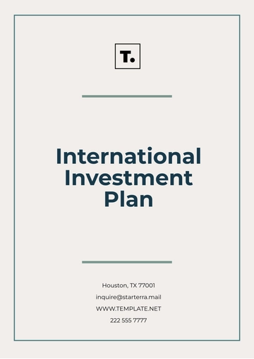Free International Investment Plan Template to Edit Online