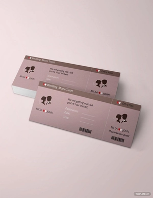 Wedding Invitation Movie Ticket Template