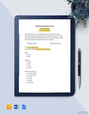 Employee Resignation Survey Template