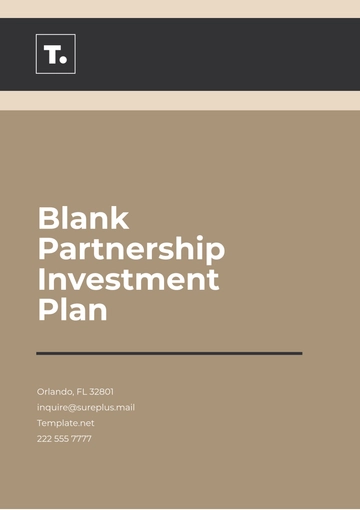 Free Blank Partnership Investment Plan Template to Edit Online