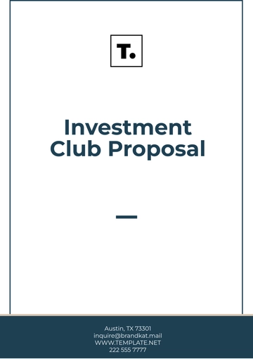 Free Investment Club Proposal Template to Edit Online