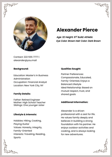 Free Marriage Profile Background Template to Edit Online