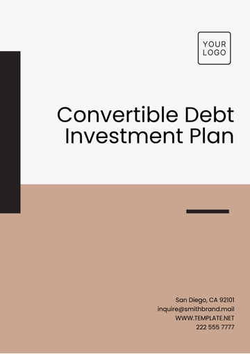 Free Convertible Debt Investment Plan Template to Edit Online