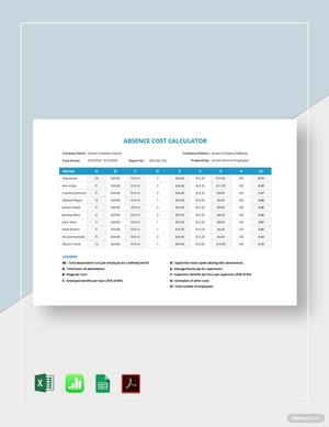 Absence Cost Calculator Template
