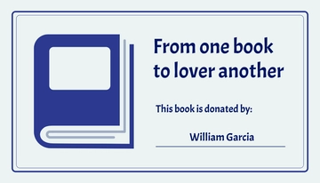 Free Creative Book Donation Label Template to Edit Online