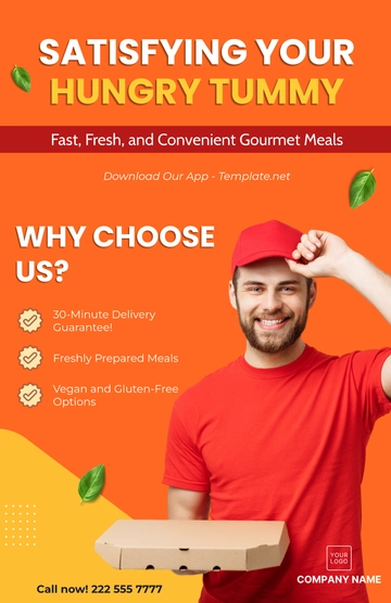 Free Food Delivery Poster Template to Edit Online