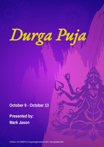 Free Durga Puja Cover Page Template to Edit Online