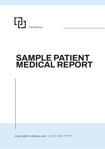 Free Sample Patient Medical Report Template to Edit Online