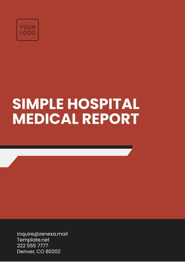 Free Simple Hospital Medical Report Template to Edit Online