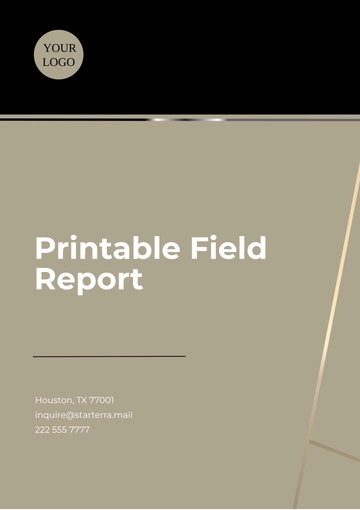 Free Printable Field Report Template to Edit Online
