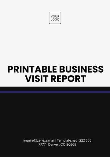 Free Printable Business Visit Report Template to Edit Online