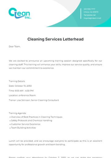 Free Cleaning Services Letterhead Template to Edit Online