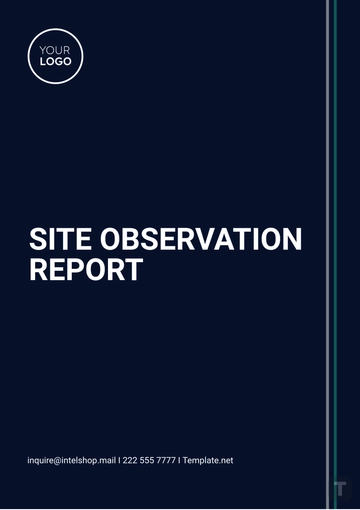 Free Site Observation Report Template to Edit Online