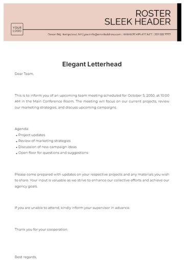 Free Creative Letterhead Template to Edit Online