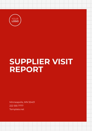 Free Supplier Visit Report Template to Edit Online