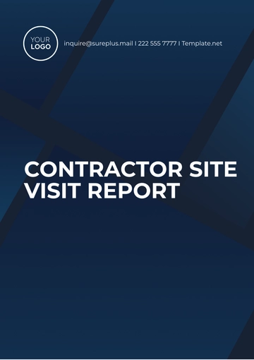 Free Contractor Site Visit Report Template to Edit Online