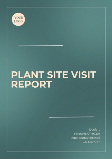 Free Plant Site Visit Report Template to Edit Online