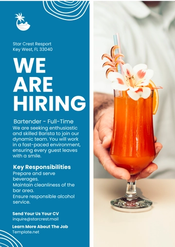 Free Resort Job Advertisement Template to Edit Online