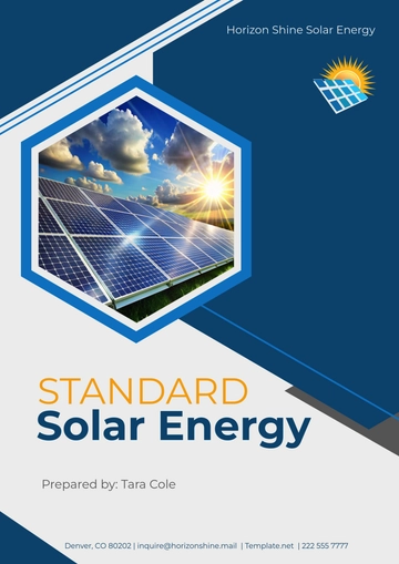 Free Standard Solar Energy Cover Page Template to Edit Online