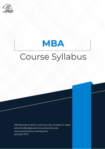 Free MBA Course Syllabus Template to Edit Online