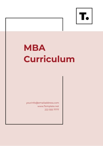 Free MBA Curriculum Template to Edit Online