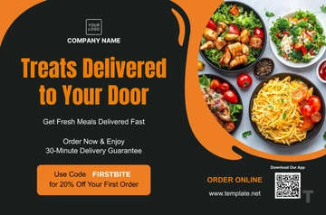 Free Food Delivery Banner Template to Edit Online